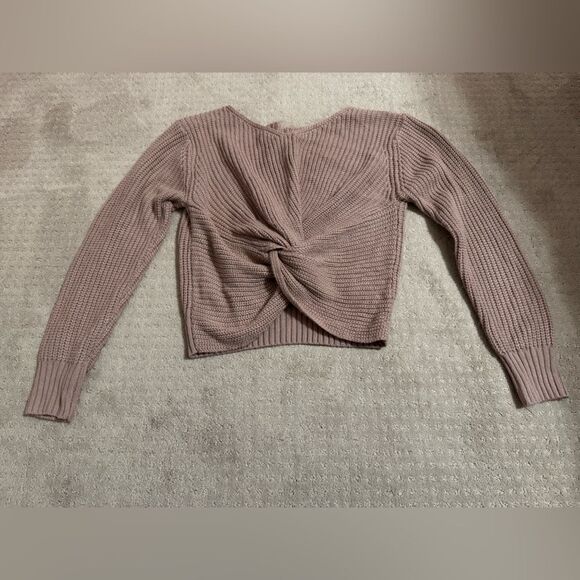 SHEIN Soft Pink Twisted Front Knit Sweater – Size Small - Picture 2 of 4